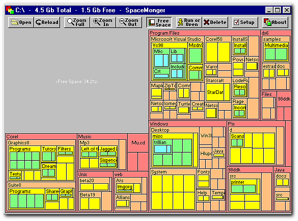 SpaceMonger application window